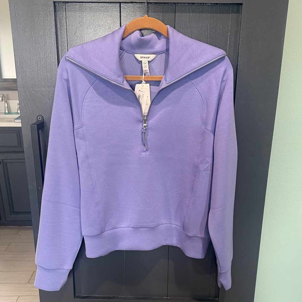 SPANX Air Essentials Periwinkle Half-Zip Pullover… - image 1